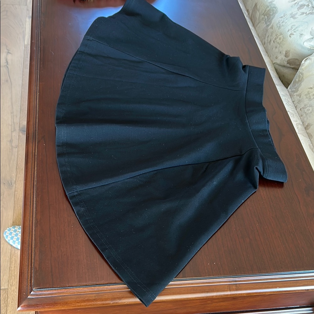 Black Mini Skater Skirt with Pleats